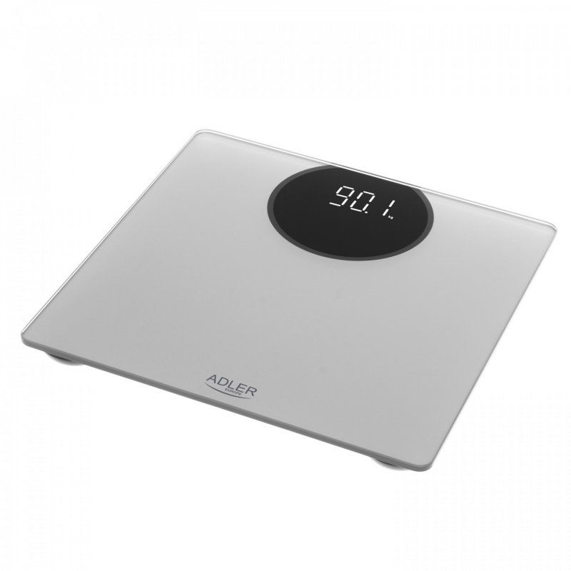 ADLER AD8175 Digital Body Scale with High-Precision Sensors and Tempered Glass - Silver