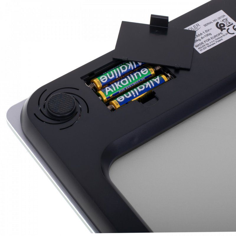 ADLER AD8175 Digital Body Scale with High-Precision Sensors and Tempered Glass - Silver