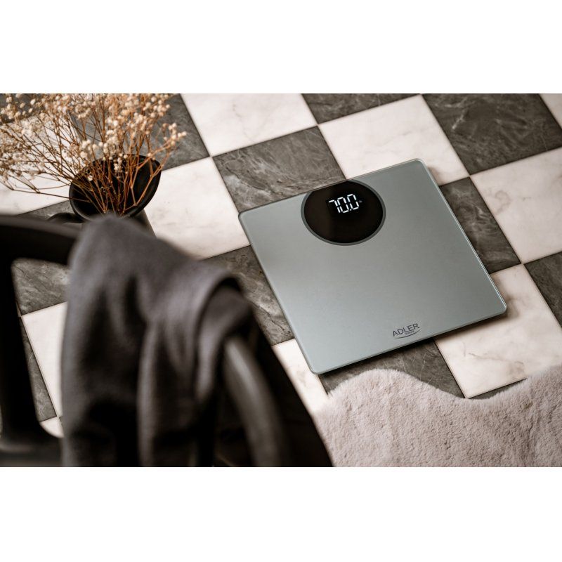 Adler AD 8175 personal scale Square Silver Electronic personal scale