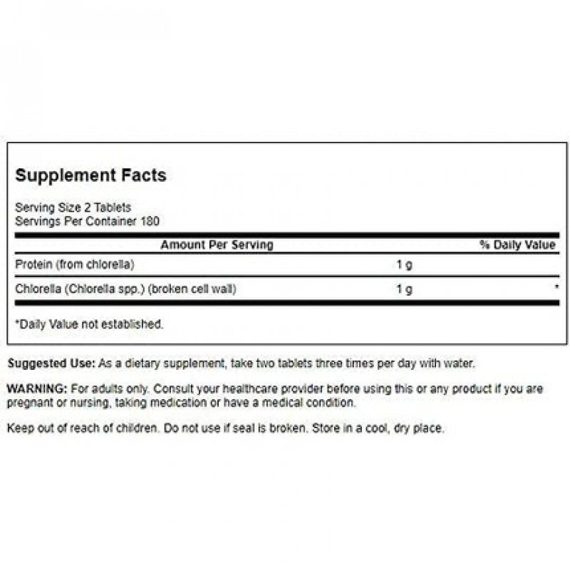Swanson Broken Cell Wall Chlorella 500mg 360 Tablets