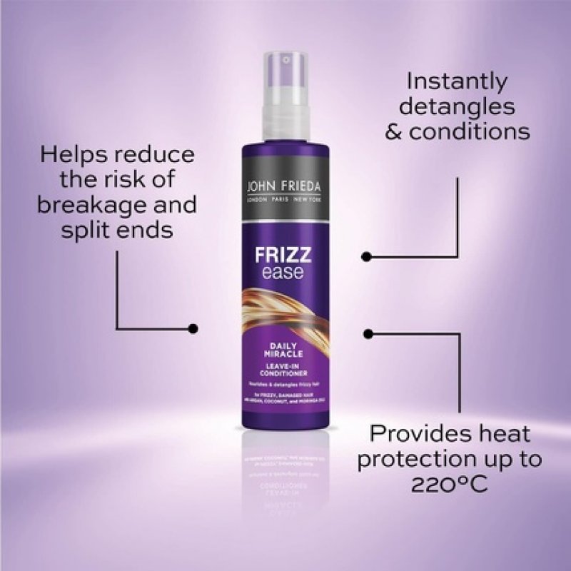 John Frieda Frizz Ease Daily Miracle Leave In Conditioner Moisturizing Conditioner Spray for Frizzy Hair 200ml