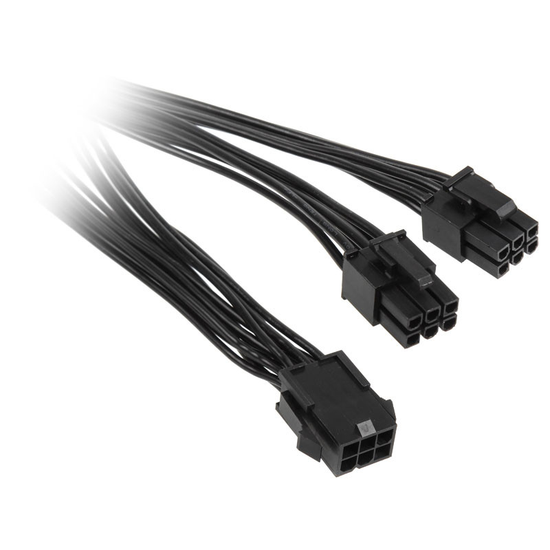 Kolink compatible Adapter 6-Pin-PCIe auf 2x 6-Pin-PCIe-Stecker, schwarz, 15cm