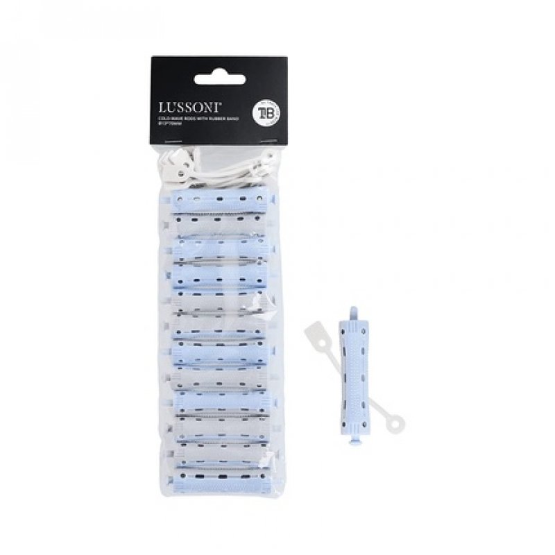 T4B LUSSONI Curlers with Rubber Band for Waves and Perm Treatment, Curly and Elastic Hair, Easy to Use, Two-Tone,