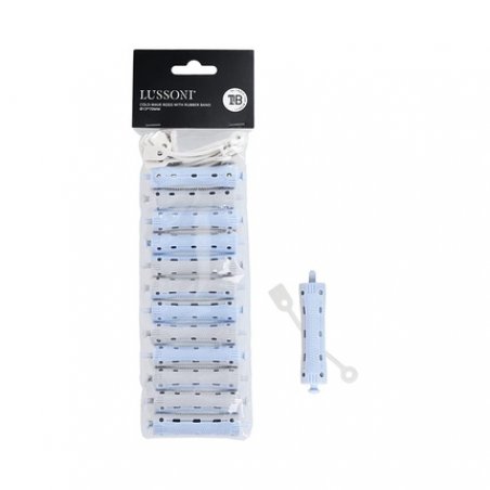 T4B LUSSONI Curlers with Rubber Band for Waves and Perm Treatment, Curly and Elastic Hair, Easy to Use, Two-Tone,