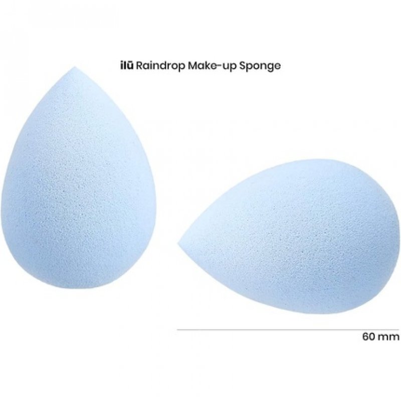 T4B ILU Drop-Shaped Makeup Sponge for Foundation, Concealer, and Powder Blue