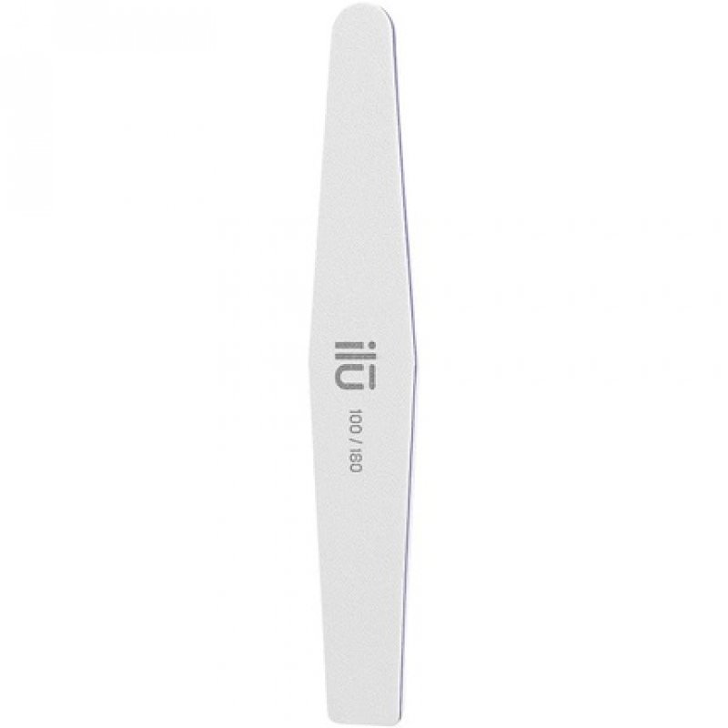 T4B ILU Double-Sided White Nail File for Manicure and Pedicure Trapezoid Shape 100/180 Grit