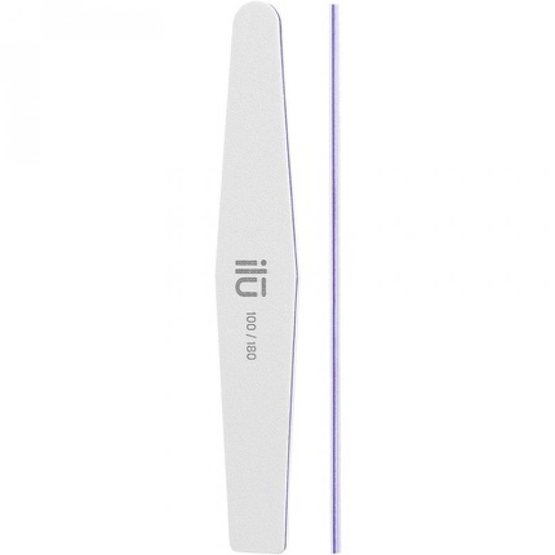 T4B ILU Double-Sided White Nail File for Manicure and Pedicure Trapezoid Shape 100/180 Grit