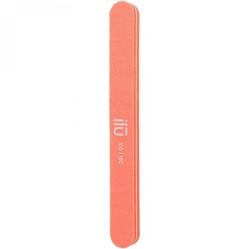 T4B ILU Double-Sided Pink Nail File for Manicure and Pedicure Straight Shape 100/180 Grit
