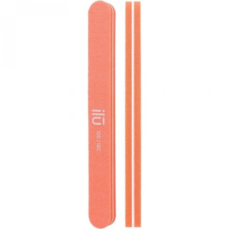 T4B ILU Double-Sided Pink Nail File for Manicure and Pedicure Straight Shape 100/180 Grit