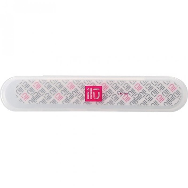 T4B ILU Medium Pocket Nail File with Case Straight High Quality 240/240 Grit
