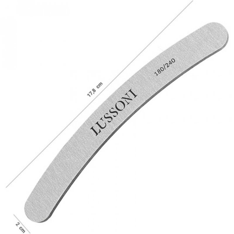 T4B Lussoni Zebra Banana Files Curved Nail File 180/240 Grit for Artificial and Natural Nails - Pack of 25