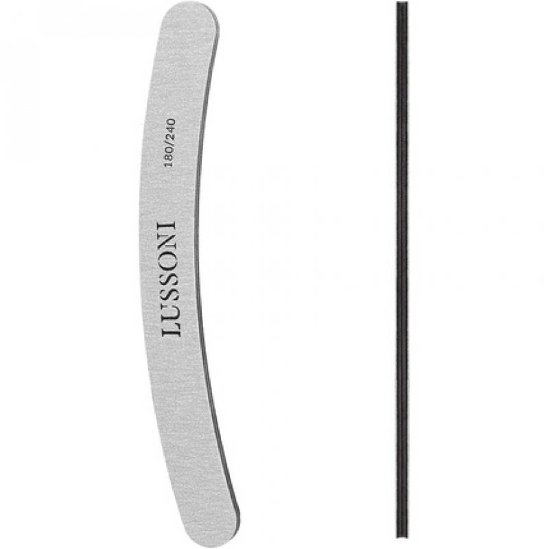 T4B Lussoni Zebra Banana Files Curved Nail File 180/240 Grit for Artificial and Natural Nails - Pack of 25