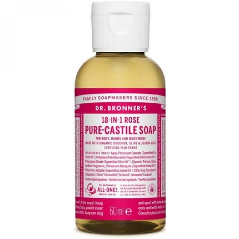 Dr. Bronner's Rose 18-in-1 Magic Soap Organic Liquid Soap 60ml