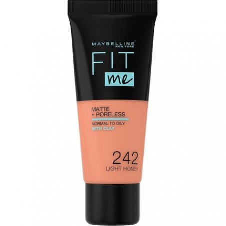 Maybelline Fit Me Foundation Matte & Poreless Full Coverage Blendable for Normal to Oily Skin 30ml 242 Light Honey
