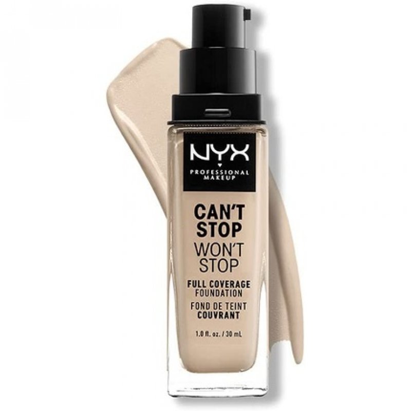 NYX Professional Makeup Can't Stop Won't Stop Full Coverage Foundation Vegan Formula Matte Finish Fair 01.5