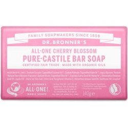 Dr Bronner's Cherry Blossom Pure-Castile Bar Soap with Organic Ingredients and Essential Oils 140g