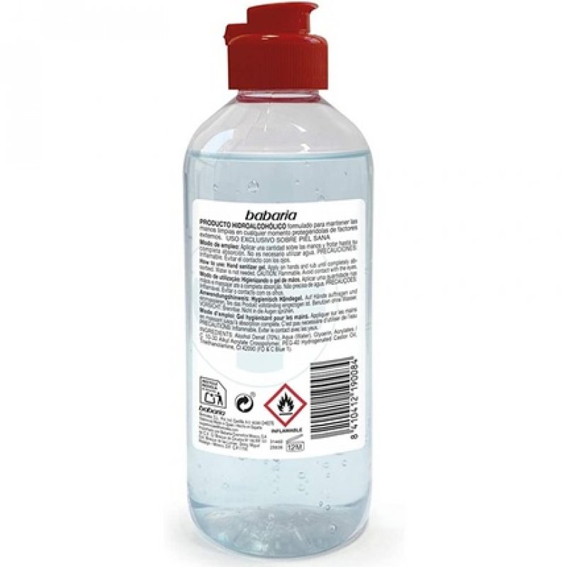 BABARIA Hygienizing Hand Gel with 70% Alcohol 300ml - Black