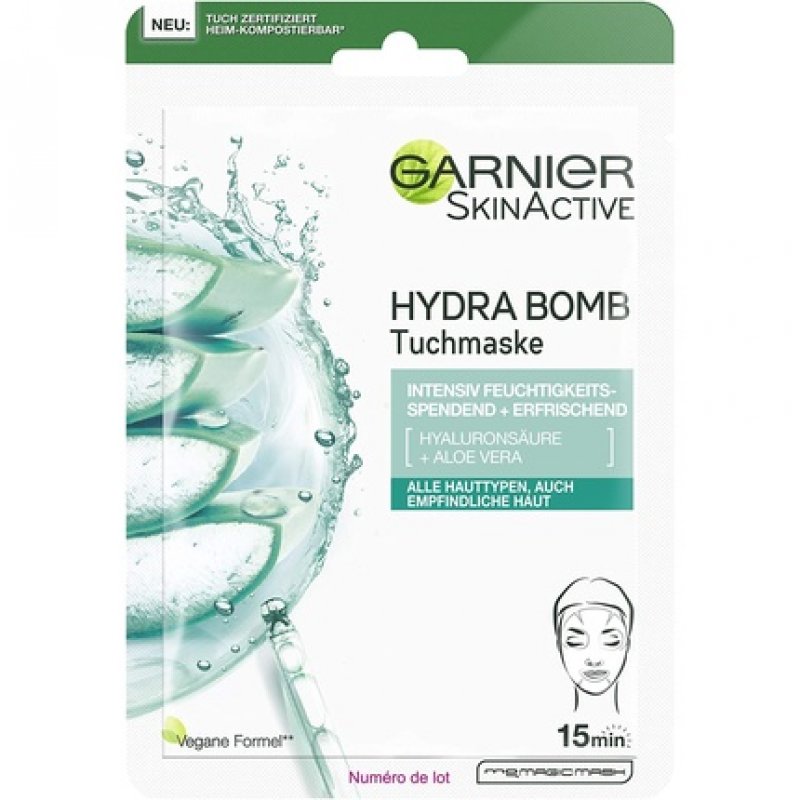 Garnier Hydra Bomb Cloth Face Mask with Hyaluronic Acid and Aloe Vera 28g