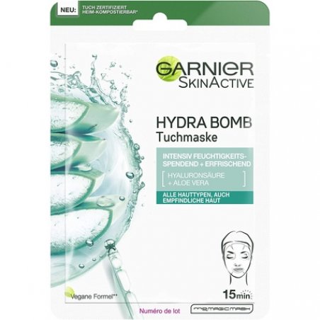 Garnier Hydra Bomb Cloth Face Mask with Hyaluronic Acid and Aloe Vera 28g