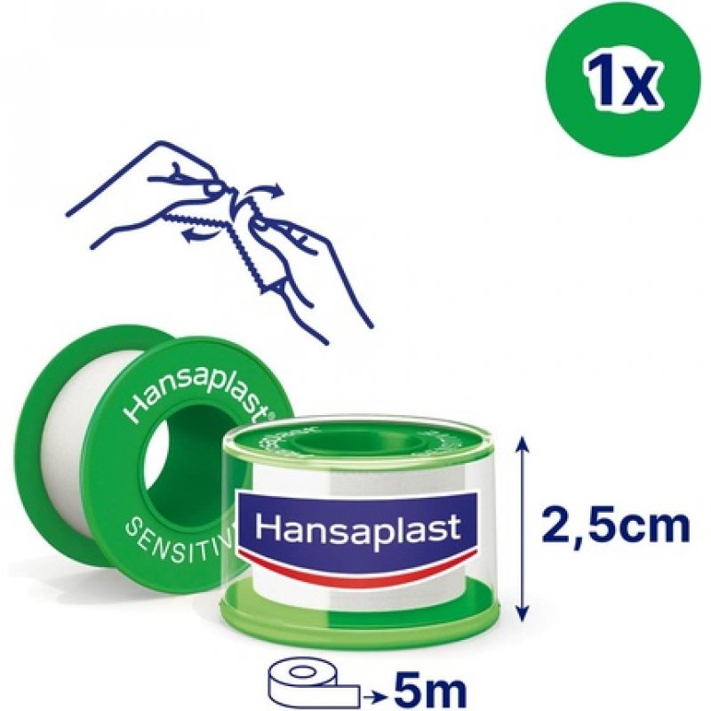 Hansaplast Sensitive Fixing Plaster 5m x 2.5cm