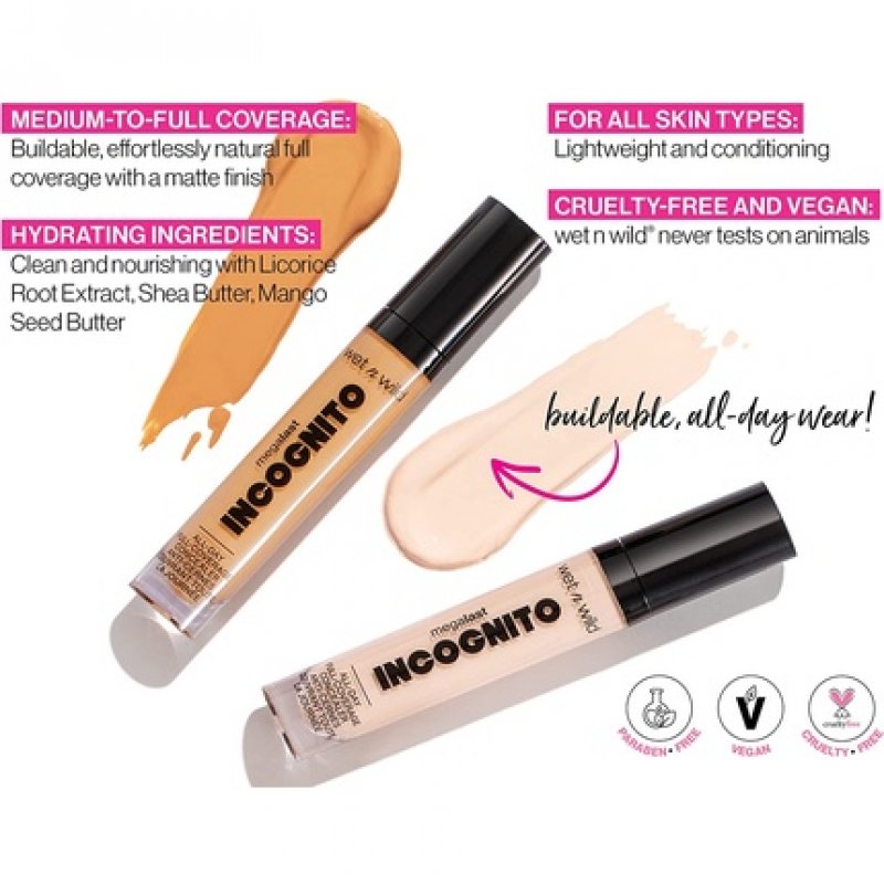 wet n wild Megalast Incognito Full-Coverage Concealer with Shea Butter Light Medium