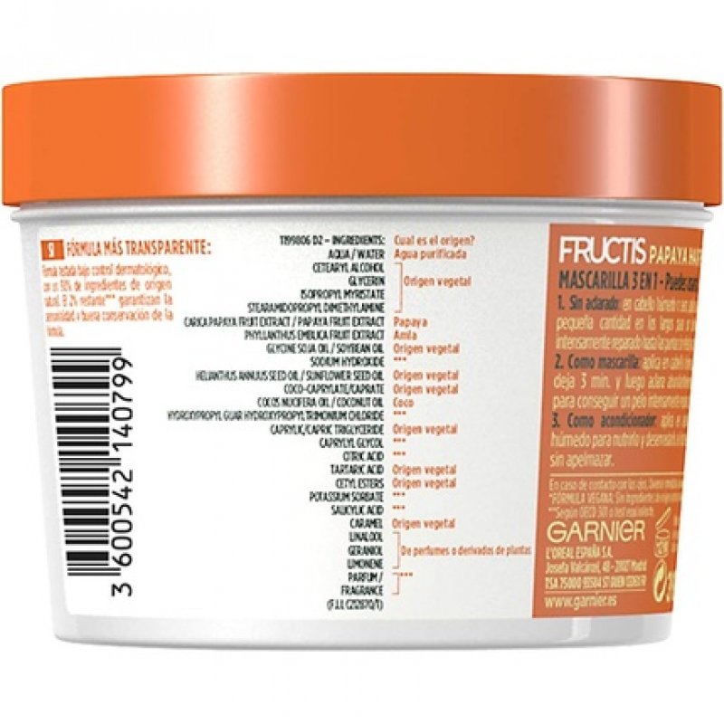 Fructis Hair Food Papaya Repair Mask for Damaged Hair 390ml