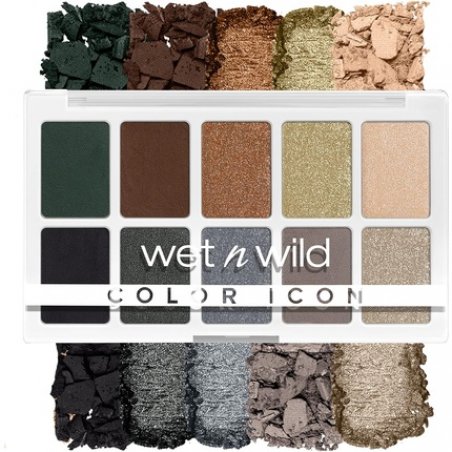 Wet n Wild Color Icon 10-Pan Eyeshadow Palette Lights Off - High Pigment Formula for Everyday Makeup