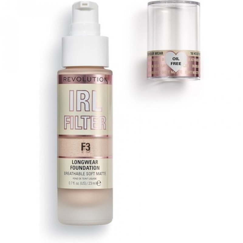 Makeup Revolution IRL Filter Longwear Foundation Medium to Full Coverage Matte Finish 16 Hour Wear F3 23ml