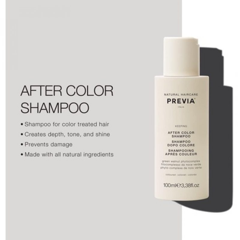 Previa Organic Green Walnut Colour Shine Shampoo for Coloured Hair 100ml
