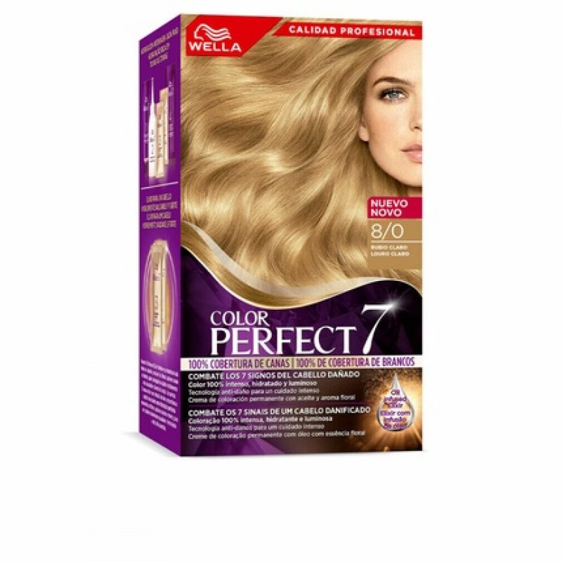 Wella Color Perfect 7 100 Cobertura De Canas 8-0 Rubio Claro