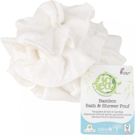 So Eco Bamboo Bath & Shower Pouf White One Size