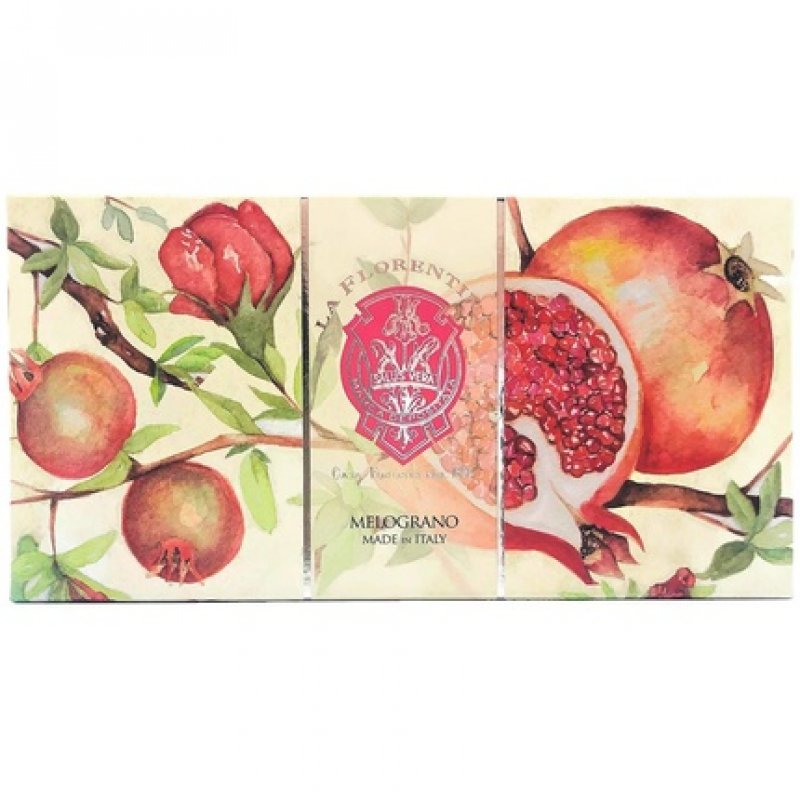 La Florentina Melograno Bar Soaps Pomegranate Scent Bellosguardo Collection 5.3 Ounces 150g