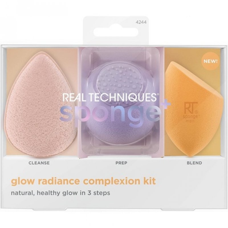 Pro-Glow Radiant Complexion: SPONGE Sponge and Real Techniques Natural Finish Kit