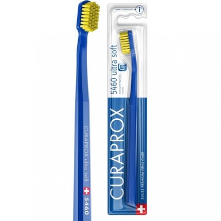 Curaprox CS 5460 Ultra Soft Toothbrush for Adults with 5460 Ultra Soft CUREN Bristles Dark Blue-Yellow