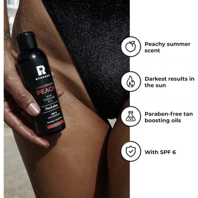 BYROKKO Shine Brown Premium Tanning Accelerator Peach Oil SPF6 150ml