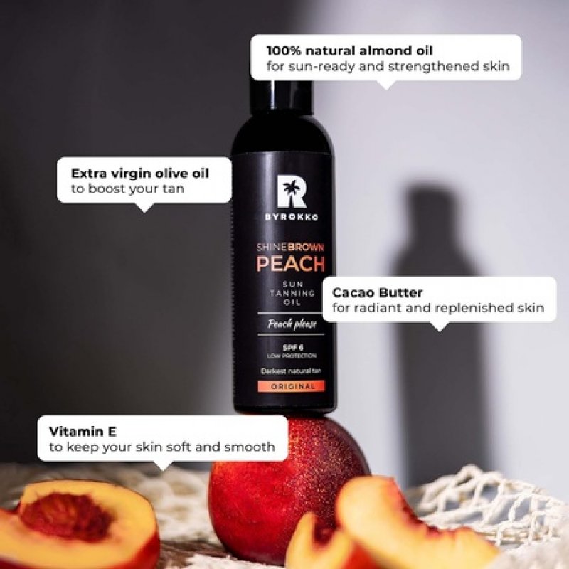 BYROKKO Shine Brown Premium Tanning Accelerator Peach Oil SPF6 150ml
