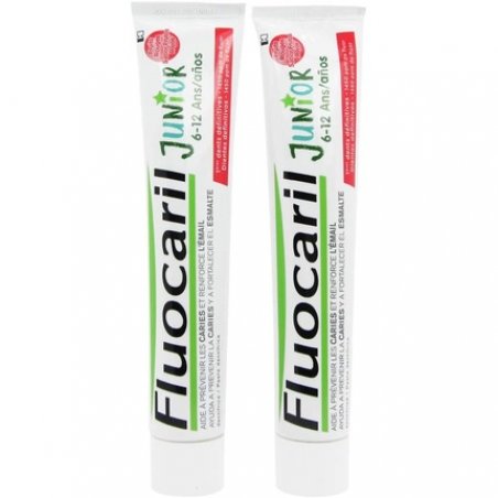 Fluocaril Junior Toothpaste 6-12 Years-Old 75ml Red Berries Fruit - Pack of 2