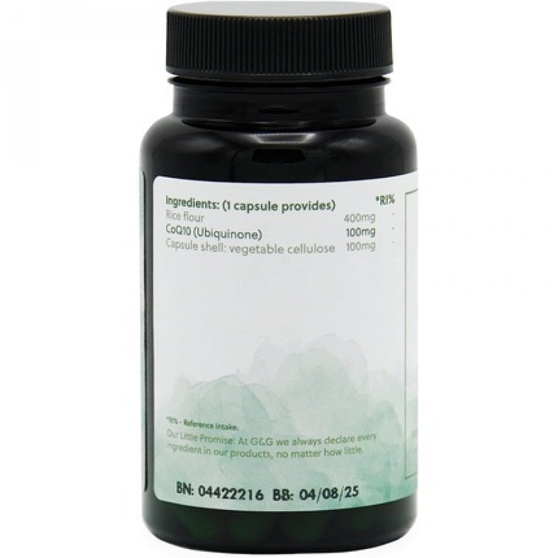G&G Vitamins CO-Q10 Ubiquinone 100mg 60 Vegan Capsules