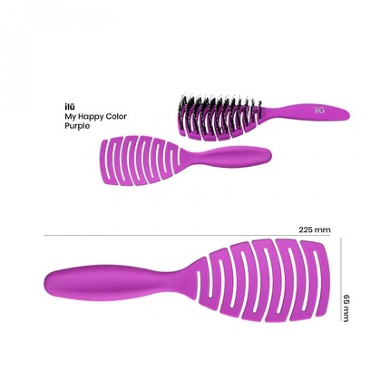 T4B ILU My Happy Color Purple Easy Detangling Professional Hairbrush