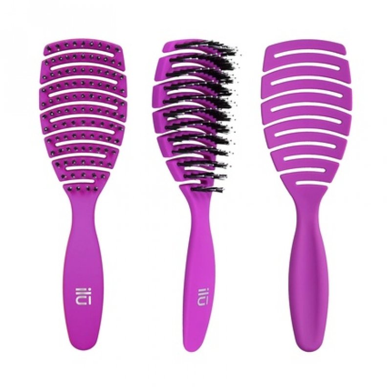 T4B ILU My Happy Color Purple Easy Detangling Professional Hairbrush