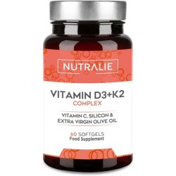 Vitamin D3 1000 IU per day K2 MK7 High Strength and Absorption 60 Softgel Nutralie