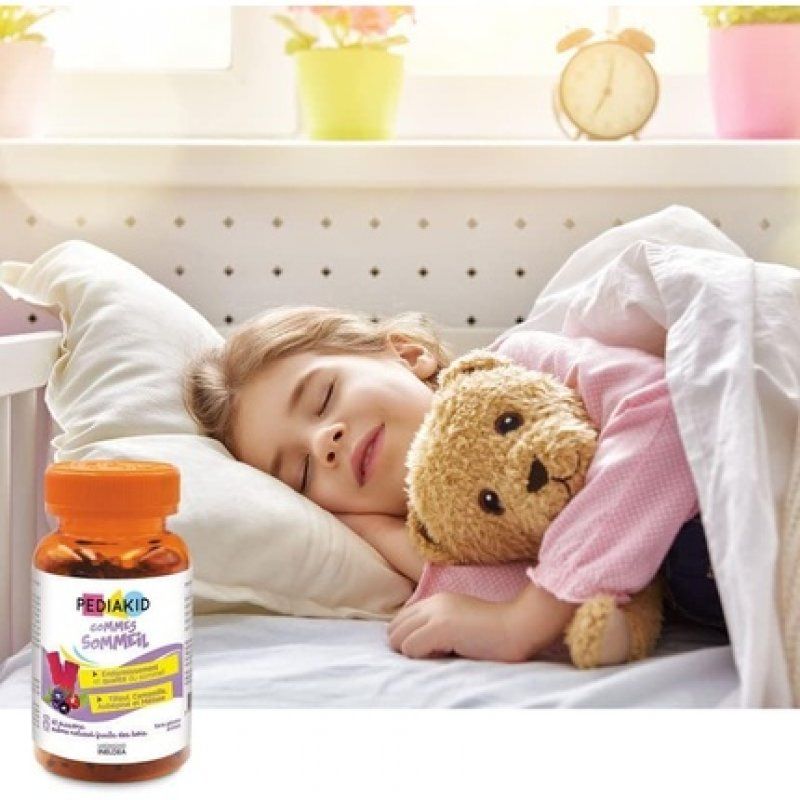 PEDIAKID Sleep Gums Dietary Supplement Linden, Hawthorn, Chamomile & Lemon Balm - Helps with Falling Asleep - Promotes
