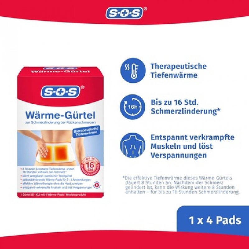 SOS Heat Belt Back Warmer for Pain Relief from Back Pain Warming Hip Belt for Tight Muscles and Tension