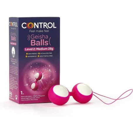 Control Geisha Balls Level II Chinese Balls for Revitalizing Floors with 2 Detachable Balls 28g - Training Device for