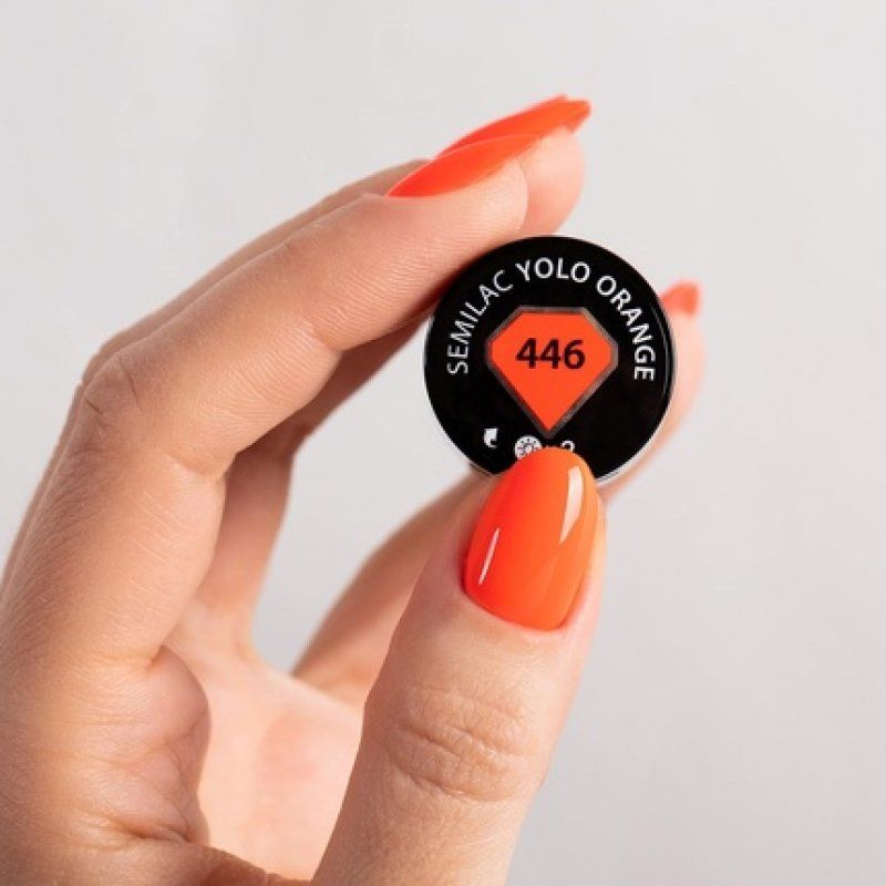 Semilac 446 YOLO Orange Nail UV Gel Polish 7ml
