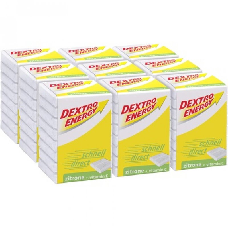 Dextro Energy Lemon Cubes with Fast-Available Grape Sugar and Additional Vitamin C 8 Pieces