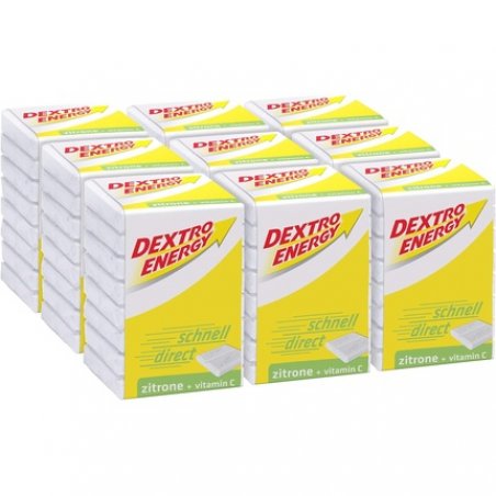 Dextro Energy Lemon Cubes with Fast-Available Grape Sugar and Additional Vitamin C 8 Pieces
