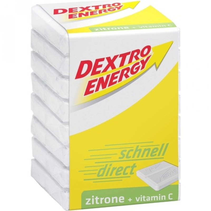 Dextro Energy Lemon Cubes with Fast-Available Grape Sugar and Additional Vitamin C 8 Pieces