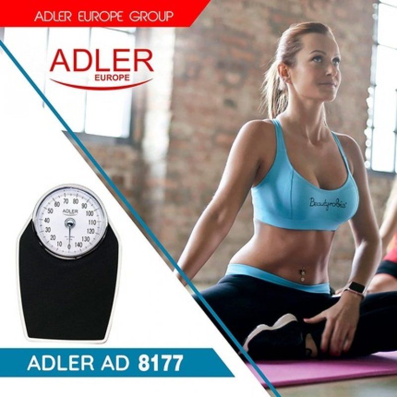 Adler AD8177 Mechanical Bathroom Scale up to 150kg High Accuracy Anti-Slip Surface Non-Digital Easy to Use