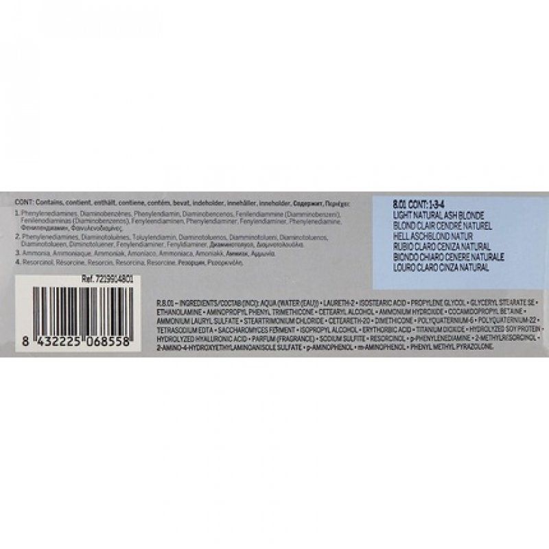 Revlon Revlonissimo Colorsmetique 8.01 Natural Light Blonde 60g 60ml